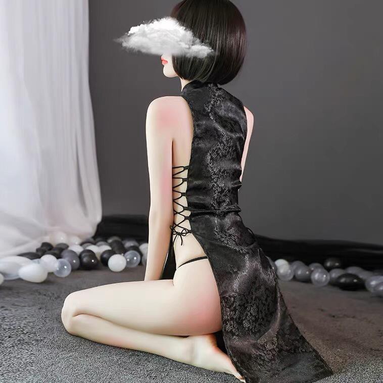 Đồ ngủ sexy sườn xám cổ trang Trung Hoa gợi cảm quyến rũ + quần chip G-string Đẹp 💝