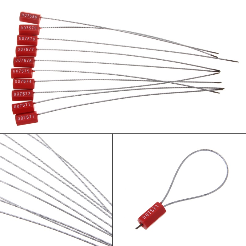Set 10 Thẻ Bảo Mật Bằng Kim Loại Có Thể Điều Chỉnh Độ Dài Tiện Dụng