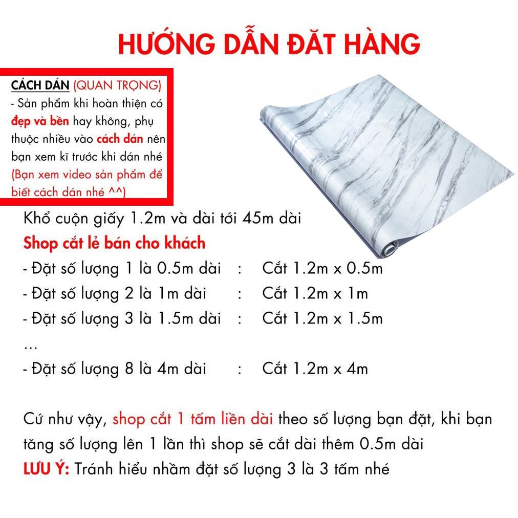 Giấy dán tường bếp decal giả đá hoa cương 3D chịu nhiệt chống nước chống dầu mỡ dễ dàng lau chùi khổ