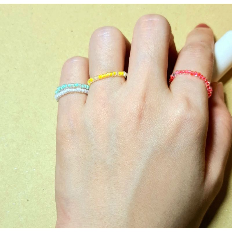 Nhẫn hạt pha lê nhân tạo DIY