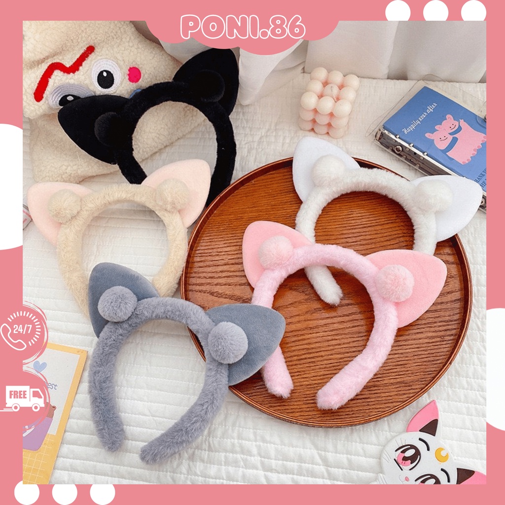 Băng đô cài tóc tai mèo dễ thương phong cách Hàn Quốc cho nữ