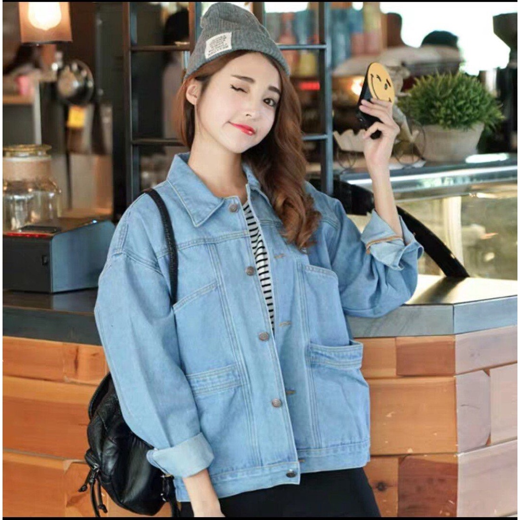 Áo Khoác Bò Nữ,Áo Khoác Jean Nam Akj03 FOUR_SEASON Trẻ Trung,Năng Động