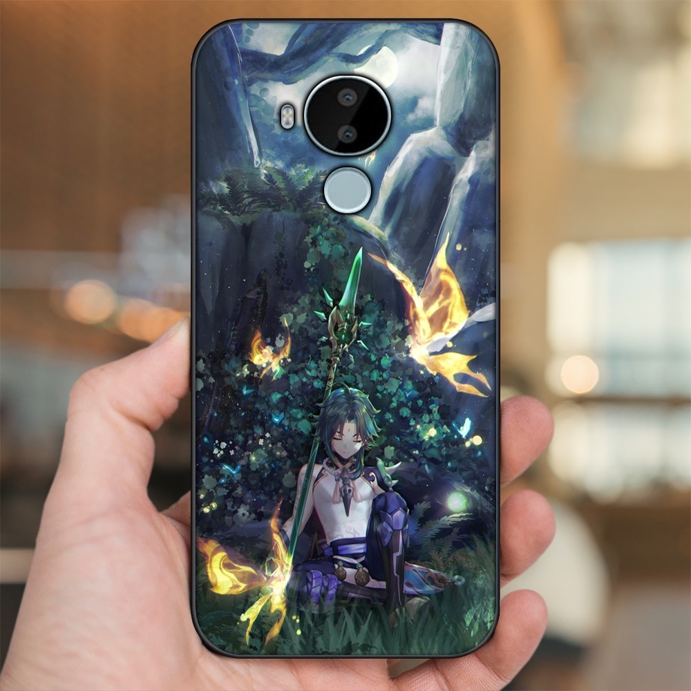 Ốp lưng Nokia C30 viền đen in hình Xiao Genshin Impact