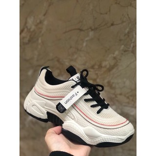 Giày sneaker vải đế sóng viền đỏ