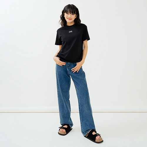 Áo thun nữ Owlbrand thêu logo /Đen