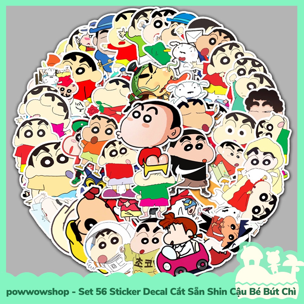 [Sẵn VN - Hỏa Tốc] Set 51 Sticker Mini Decal Dán Trang Trí Vật Dụng Mẫu Anime Manga Funny Lovely Shin Cậu Bé Bút Chì