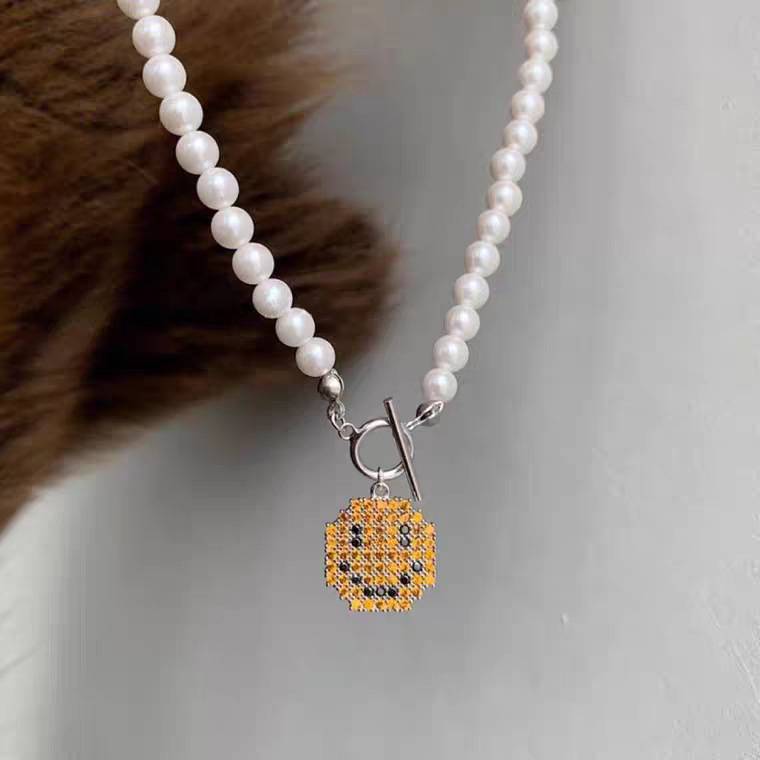 Vòng cổ choker phối ngọc trai giả phong cách Hàn Quốc
