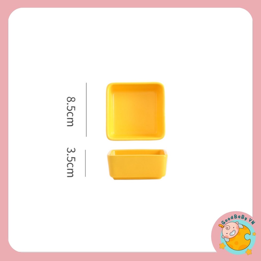 Bát ăn dặm ,bát gốm sứ decor nhà bếp hình vuông nhiều màu sắc Goodbabyvn