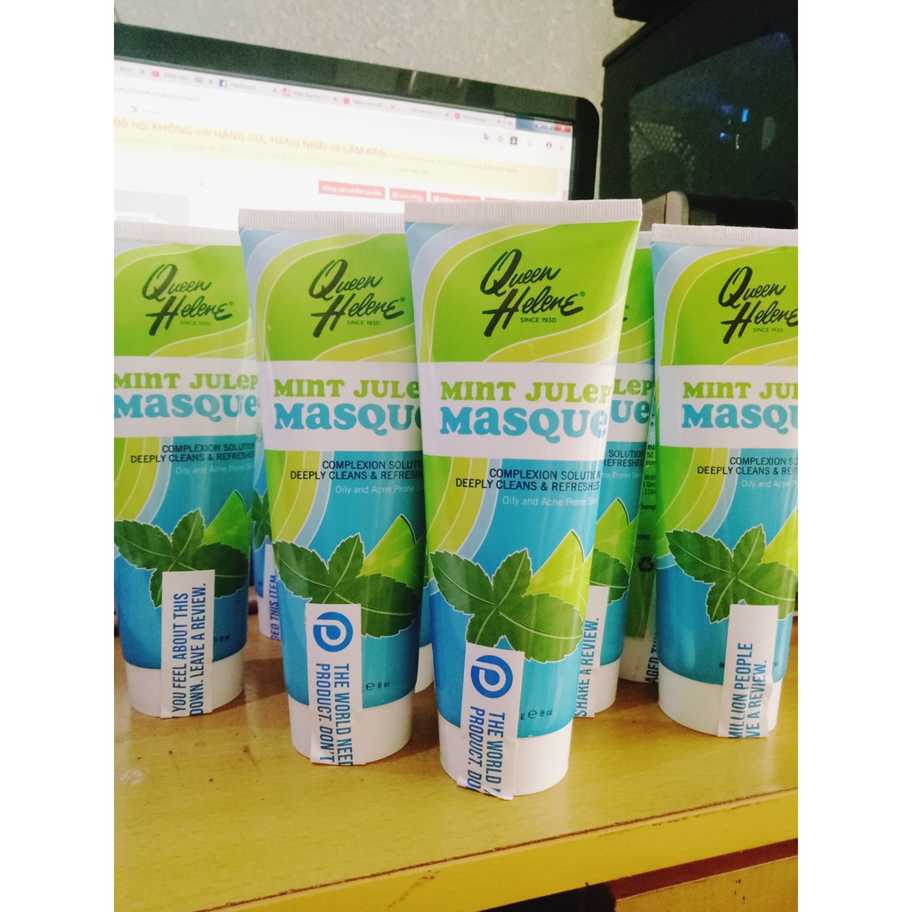 Mặt Nạ Đất Sét Bạc Hà Giảm Mụn Kiềm Dầu Queen Helene Mint Julep Masque