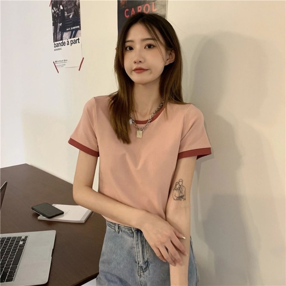 Áo Thun crop top Tay Ngắn Màu Đen Thời Trang Áo phông Nữ NZ-TX-142