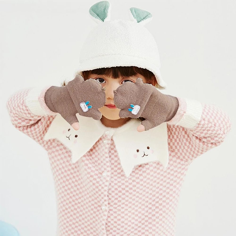 Găng tay dệt kim hở ngón mềm mại giữ ấm cho bé 1-6 tuổi