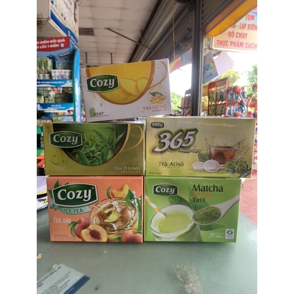 Trà Cozy Đủ Vị  ( Đào, Ô Long, Atiso, Gừng , Matcha…)