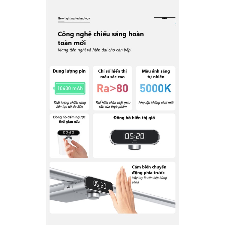 ĐÈN BẾP CẢM ỨNG LED KHÔNG DÂY THÔNG MINH EZVALO VESTA