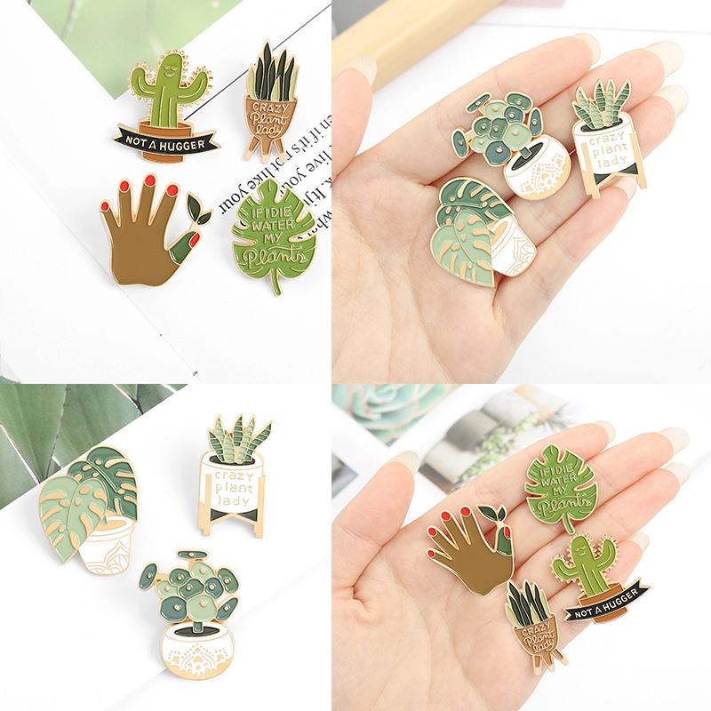 Ghim Cài Áo Hình Chậu Cây Xương Rồng Dễ Thương