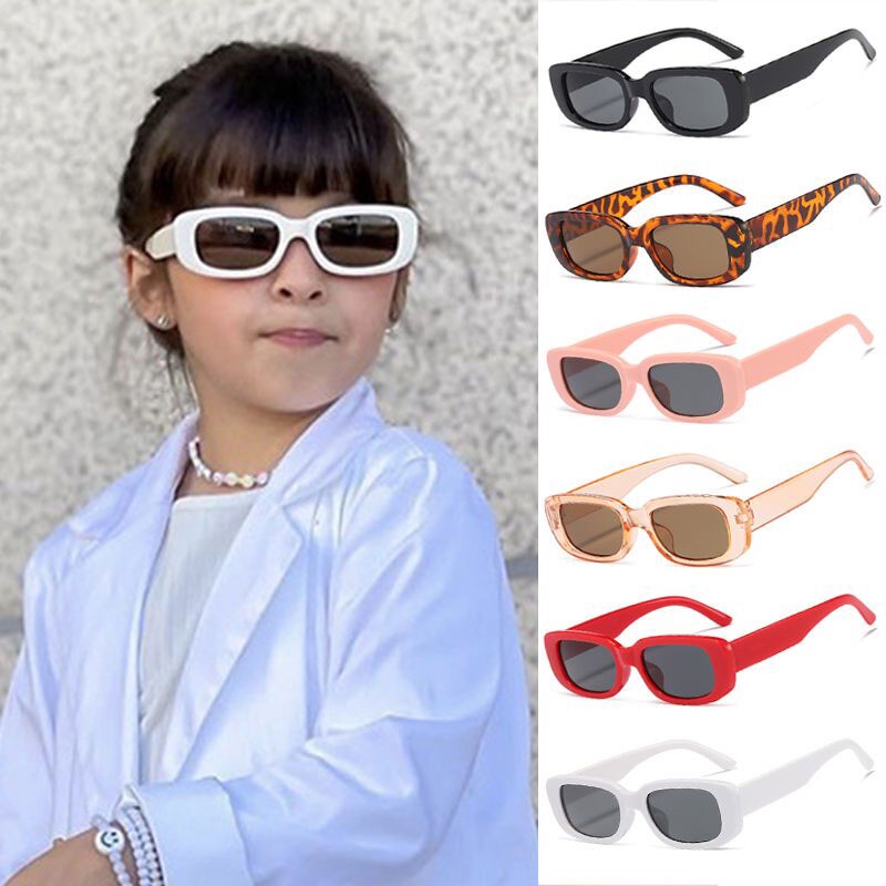 Kính Mát Hình Oval Màu Trơn Chống Tia UV400 Thời Trang Hàn Quốc Cho Bé