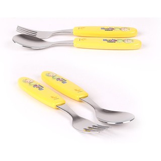 Bộ muỗng & nĩa inox baby hàn quốc terra sk10 tay cầm bọc nhựa pp