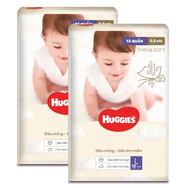 Tã quần Huggies Thin & Soft/huggies skincare size L44/XXL28/M42+8/L38+6/L68+8/M74+8/xl60+8/xxl54+8