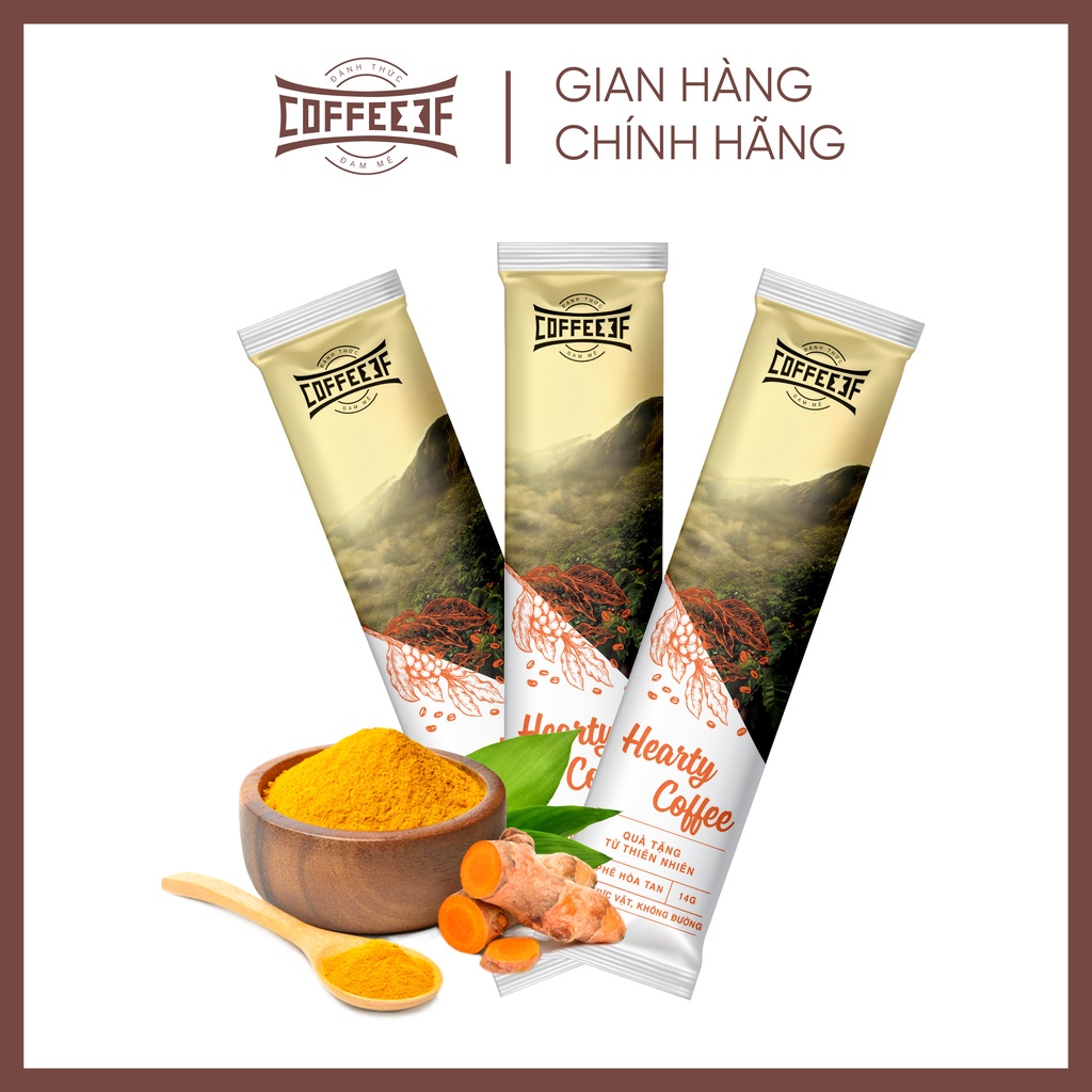 Cà phê hoà tan tinh bột nghệ Hearty Coffee - Coffee 3F (Hộp 10 gói x 14g) | BigBuy360 - bigbuy360.vn