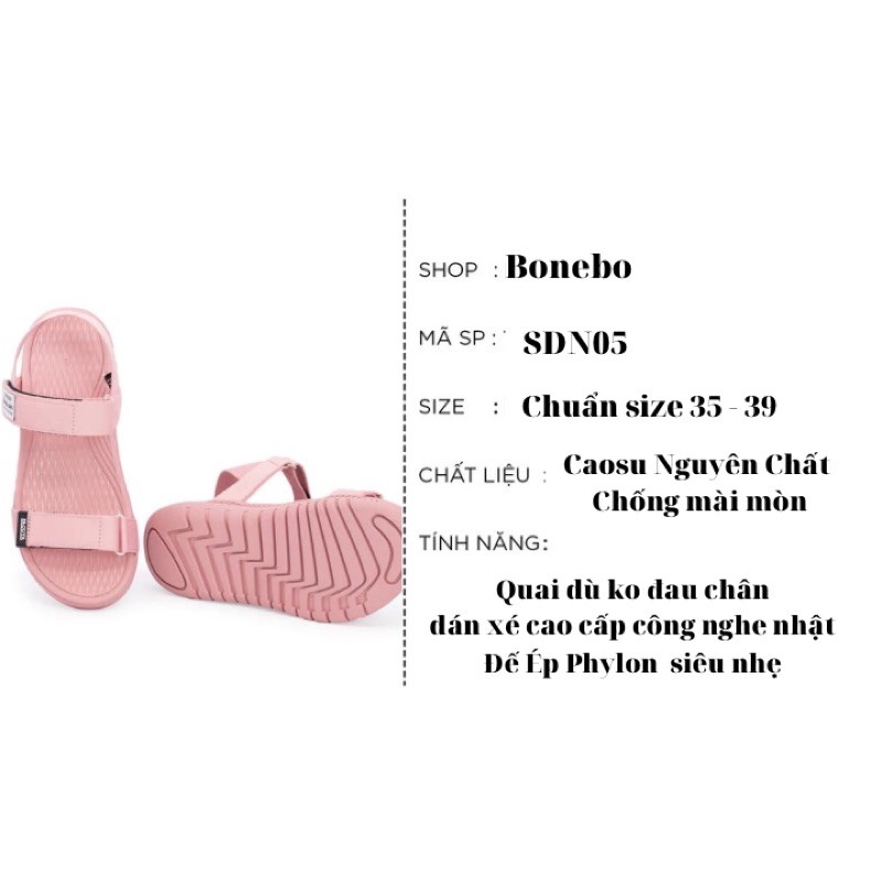 Giày Sandal Nữ Quai Ngang Cao Cấp Công Nghệ Từ Nhật Full Hồng Facota SDN05