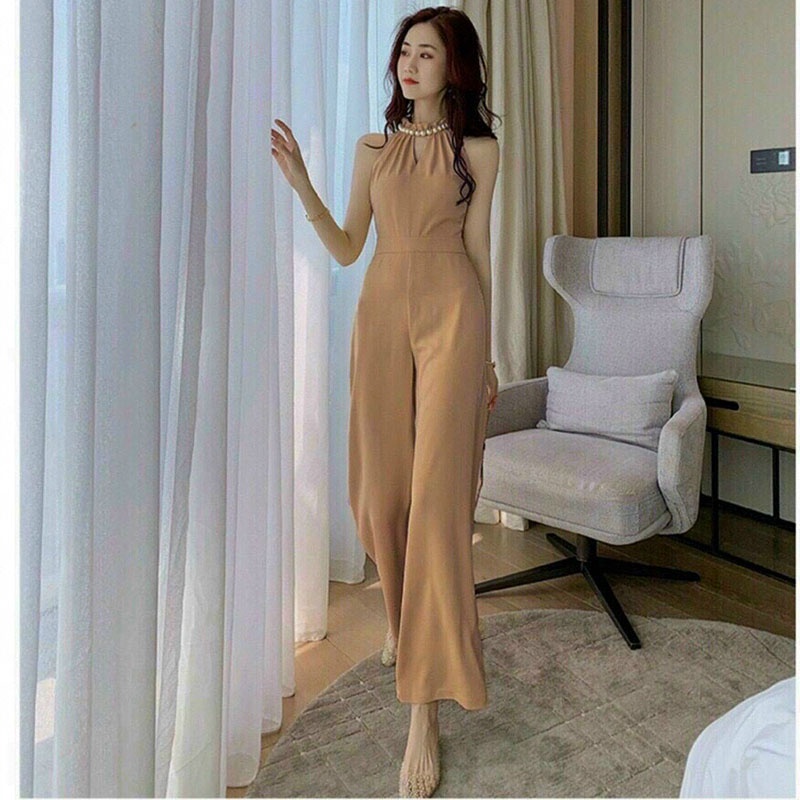 Jumpsuits Cổ Giọt Nước Kết Cườm (Kèm Video Hình Thật)