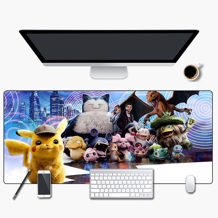 Miếng lót chuột hình bàn phím cho máy tính để bàn hình Snorlax Pokemon size lớn