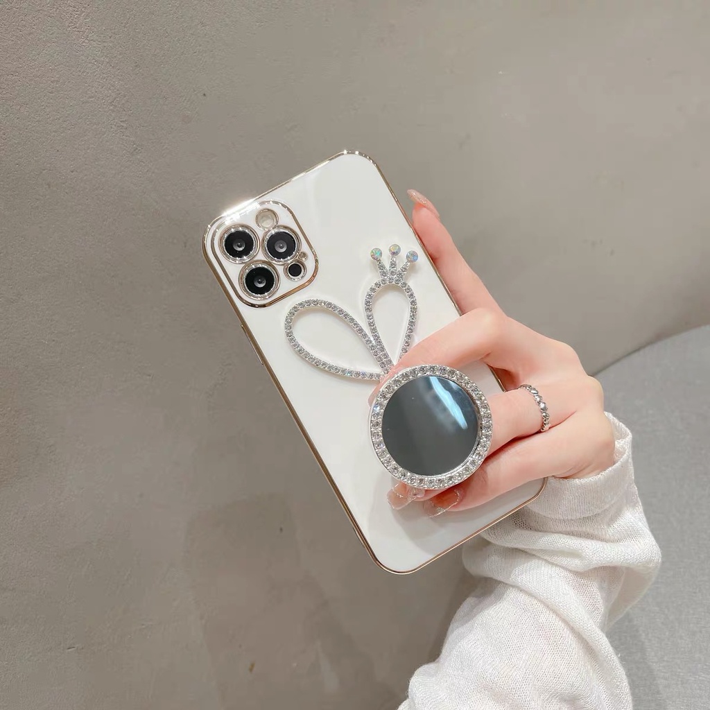 Ốp Điện Thoại Mềm Tráng Gương Hình Tròn Cho Iphone 13 pro max 12 pro max 11 pro max xs max xr x 7plus