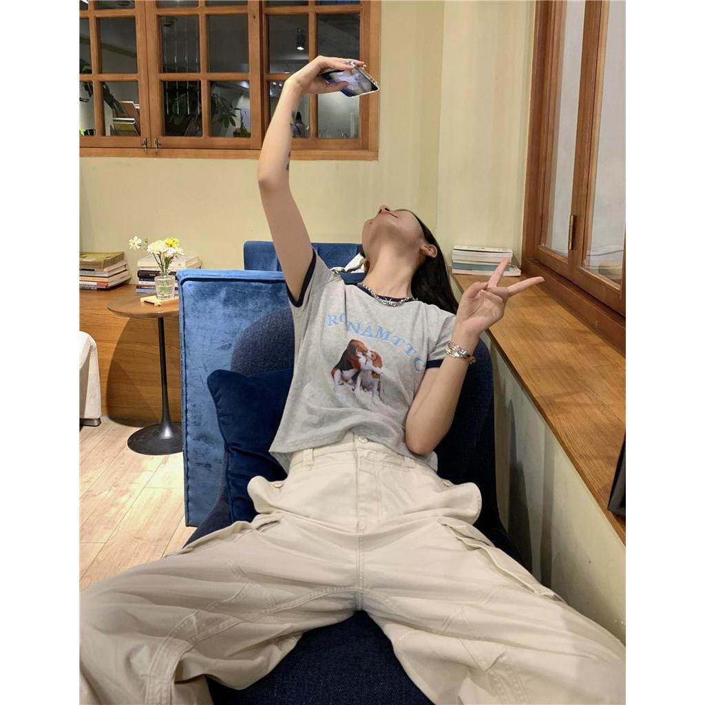 Áo Thun Nữ Tay Ngắn In Hình Cún Dễ Thương 51493