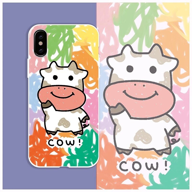 Ốp điện thoại silicon mềm in hình duck ang cow nhiều màu sắc cho iPhone 11 Pro Max 7 8 6 Plus X XS XR MAX SE- a331