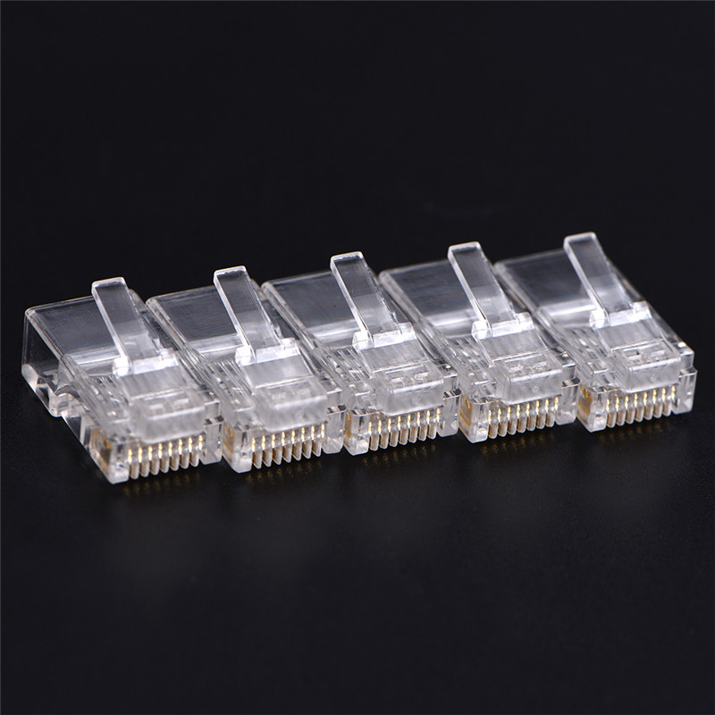 50 Đầu Nối Dây Mạng Pha Lê Rj45 Cat5 8p8c Cho Máy Tính