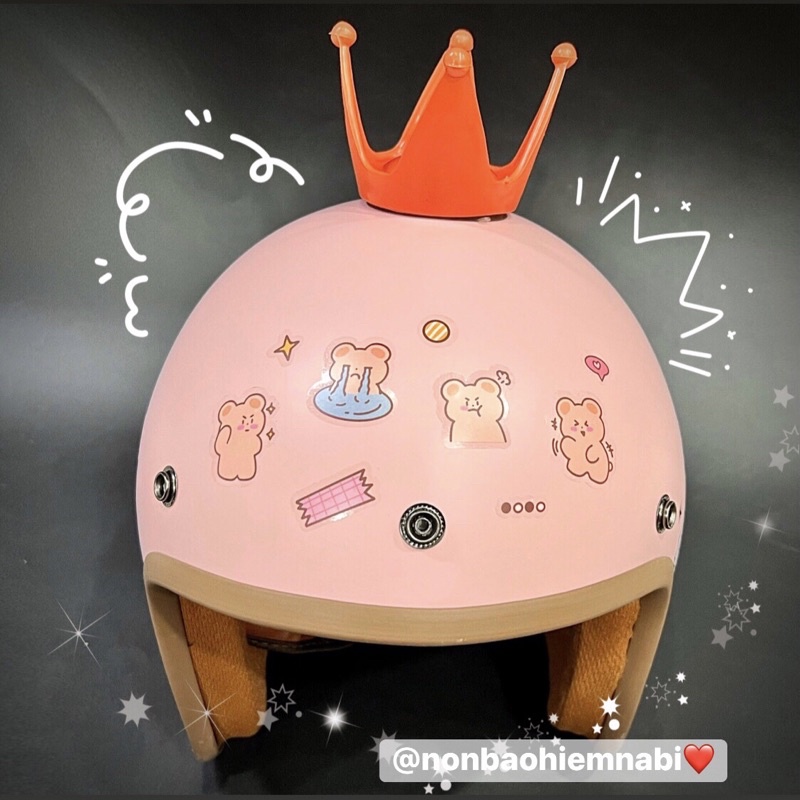 Set Mũ kèm Vương Miện Tặng 32 Sticker dán - Siêu đáng iu❤️