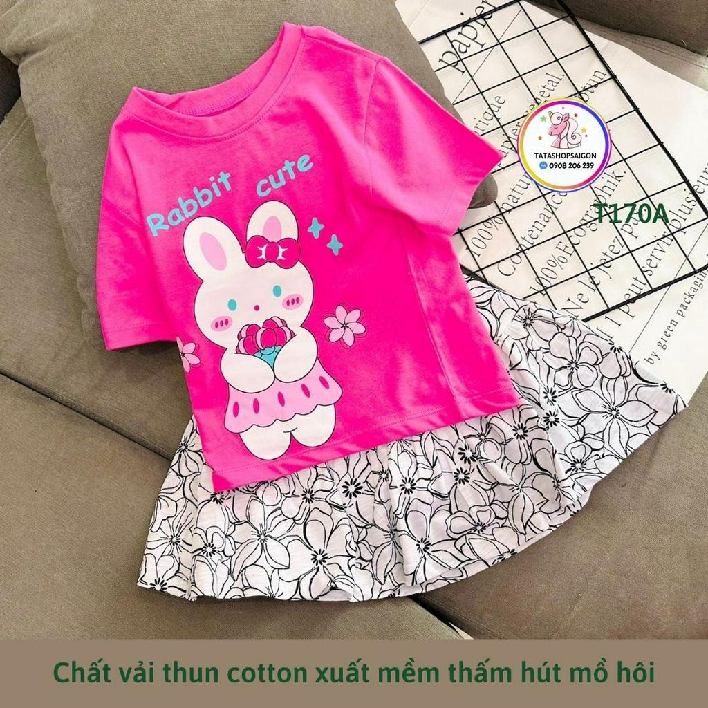 [22 40kg] Set bộ váy có quần chip cho bé gái size đại chất cotton mặc mát T170