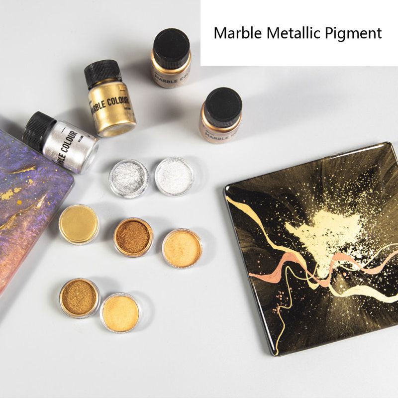 Bột màu hiệu ứng cẩm thạch ánh kim tráng gương 15g dùng để nhuộm màu nhựa resin epoxy khi làm trang sức
