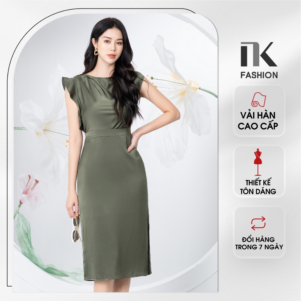 Đầm Lụa Suông Nữ NK Fashion Thiết Kế Tôn Dáng, Màu Sắc Basic, Chất Liệu Vải Cao Cấp NKDV2203011