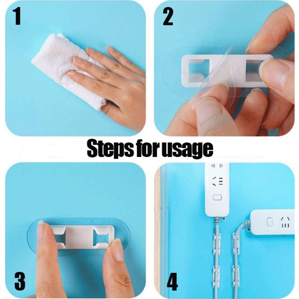 KUNHEV Set 10 / 20 / 30 Kẹp Cố Định Dây Cáp Tự Dính Tiện Dụng