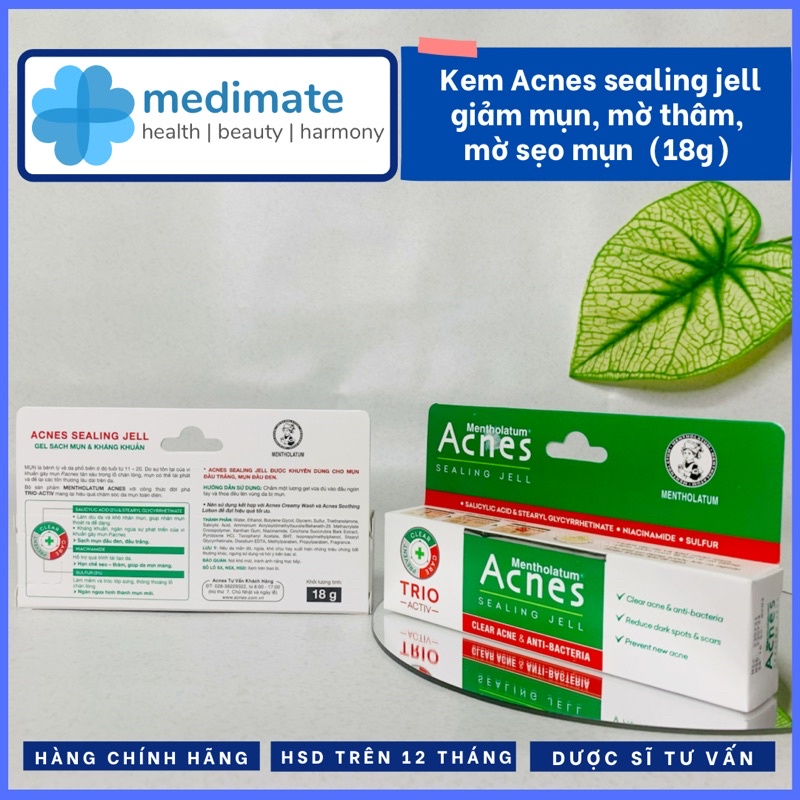 Acnes Sealing Jell giảm mụn đầu trắng, mụn đầu đen (tuýp 18g)