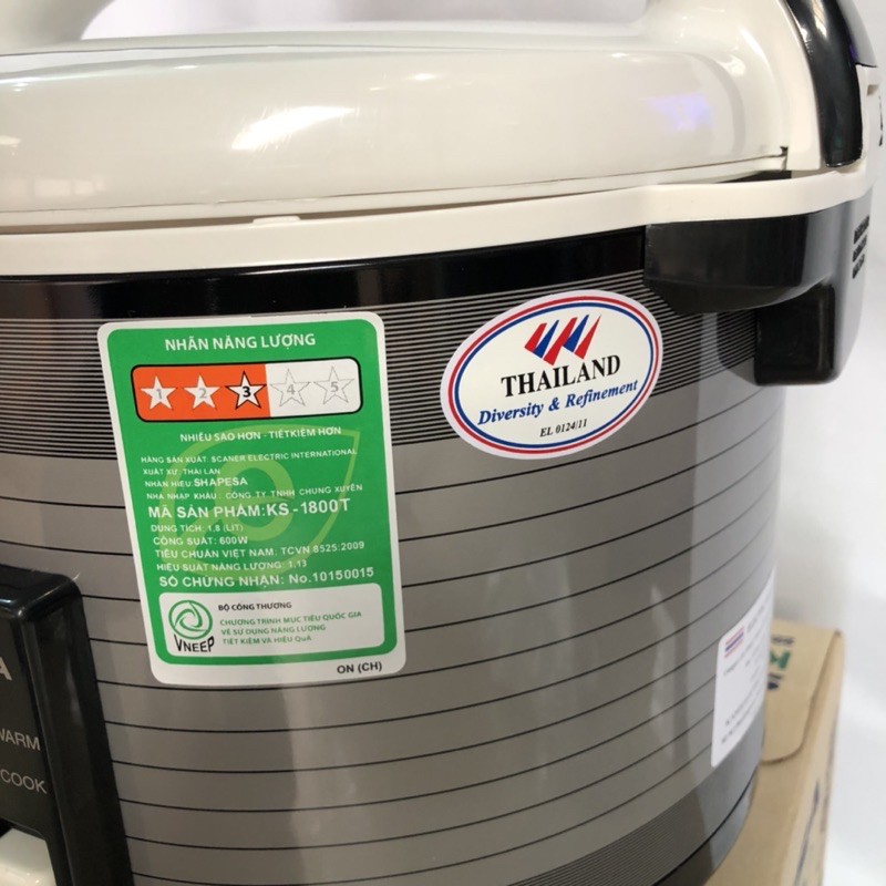 Nồi cơm điện Sharp 1,8 lít tiêu chuẩn 3 sao bảo hành 12 tháng | BigBuy360 - bigbuy360.vn