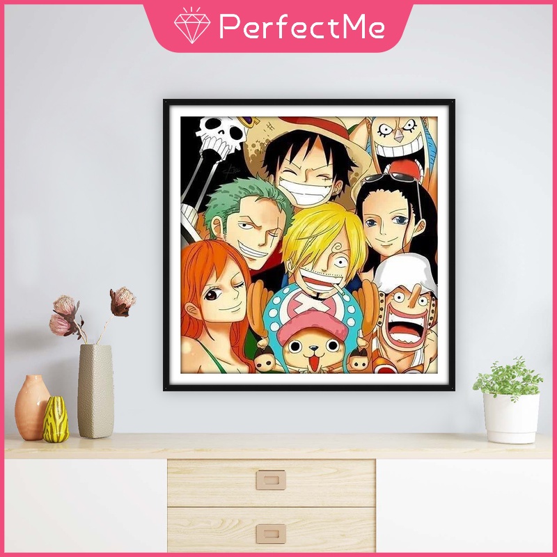 Bộ tranh đính đá 5D họa tiết hoạt hình One Piece độc đáo DIY 30x30cm
