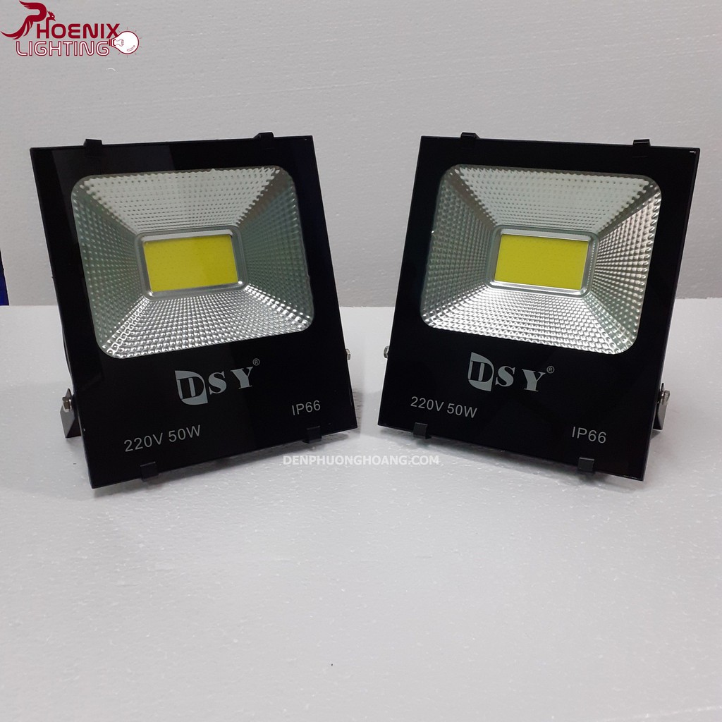 Đèn Pha Led Siêu Sáng 50W COB 5054 Trắng/Vàng Tiết Kiệm Điện