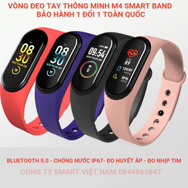 đồng hồ thông minh, Vòng Đeo Tay Thông Minh Band M4 - Chống Nước IP67  - Theo Dõi Sức Khỏe Luyện Tập Thể Thao