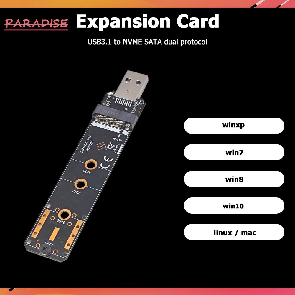 Thẻ Chuyển Đổi Từ 1 M.2 Sang Usb Ngff M2 Pcie Sata Sang Usb 3.1 Gen 2 Type A Ssd
