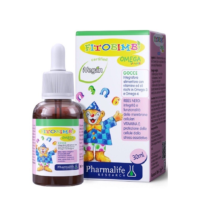 FITOBIMBI Omega Junior - Phát Triển Trí Não,Tăng Cường Miễn Dịch,Tốt Cho Mắt- Lọ 30ml