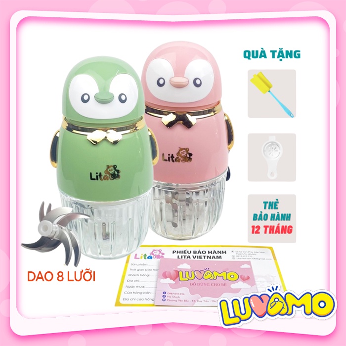 Máy xay thực phẩm, máy xay ăn dặm đa năng 8 lưỡi Lita 200W luvamo MX1