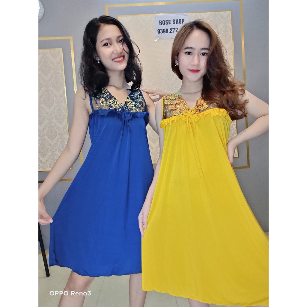 ĐẦM NGỦ THUN LẠNH REN HOA VĂN