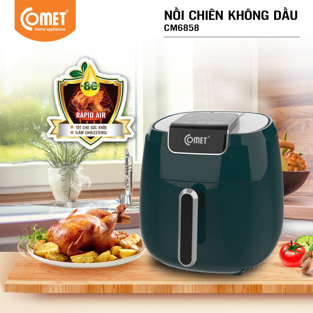 Nồi Chiên Không Dầu Điện Tử 4,2L COMET CM6858 - Hàng Chính Hãng (Bảo Hành 12 Tháng)