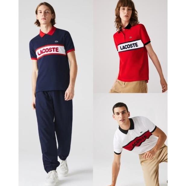 Áo polo Lacoste chữ thêu cá sấu cotton xuất xịn, form unisex nam nữ couple New - ! *