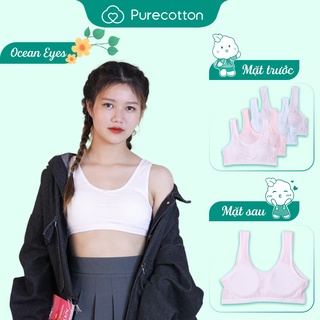 Combo đủ màu áo lót học sinh Purecotton cho bé gái mới lớn chất liệu cotton cao cấp kiểu dáng chui đầu có đệm mỏng PC012