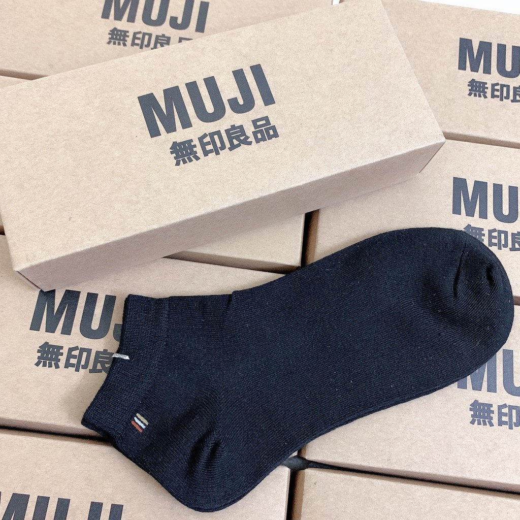 Tất nam, tất cổ ngắn MUJI ngăn ngừa hôi chân màu cơ bản