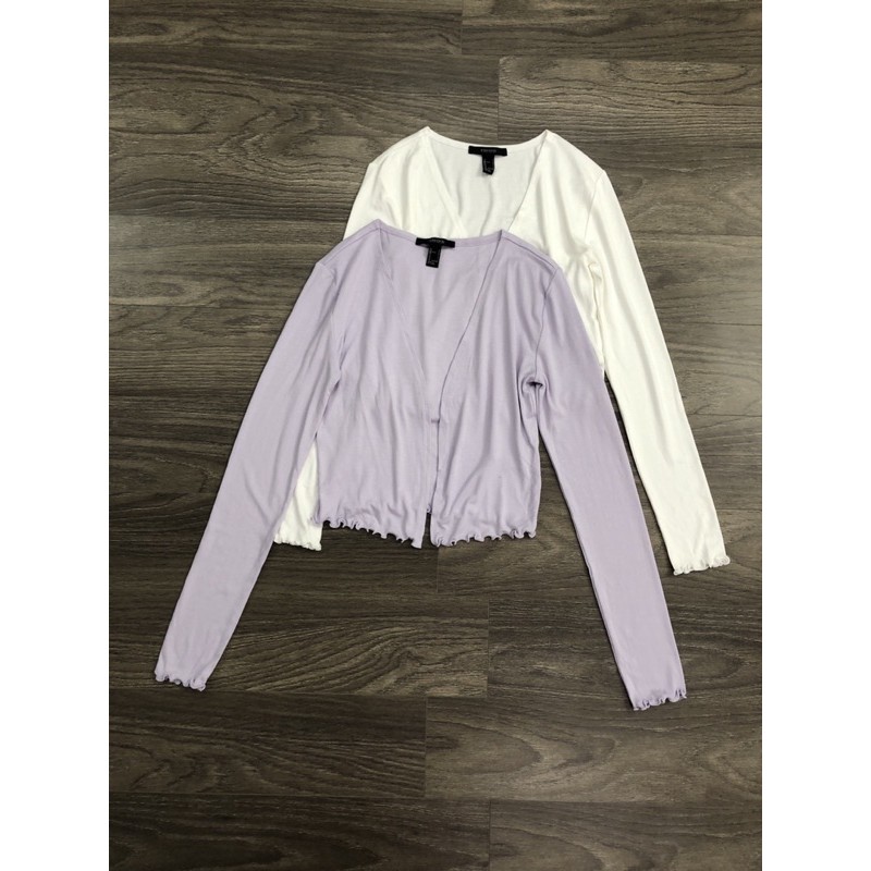 Áo khoác cardigan và Áo dây Lettuce-Edge Trim Cami F21 VNXK