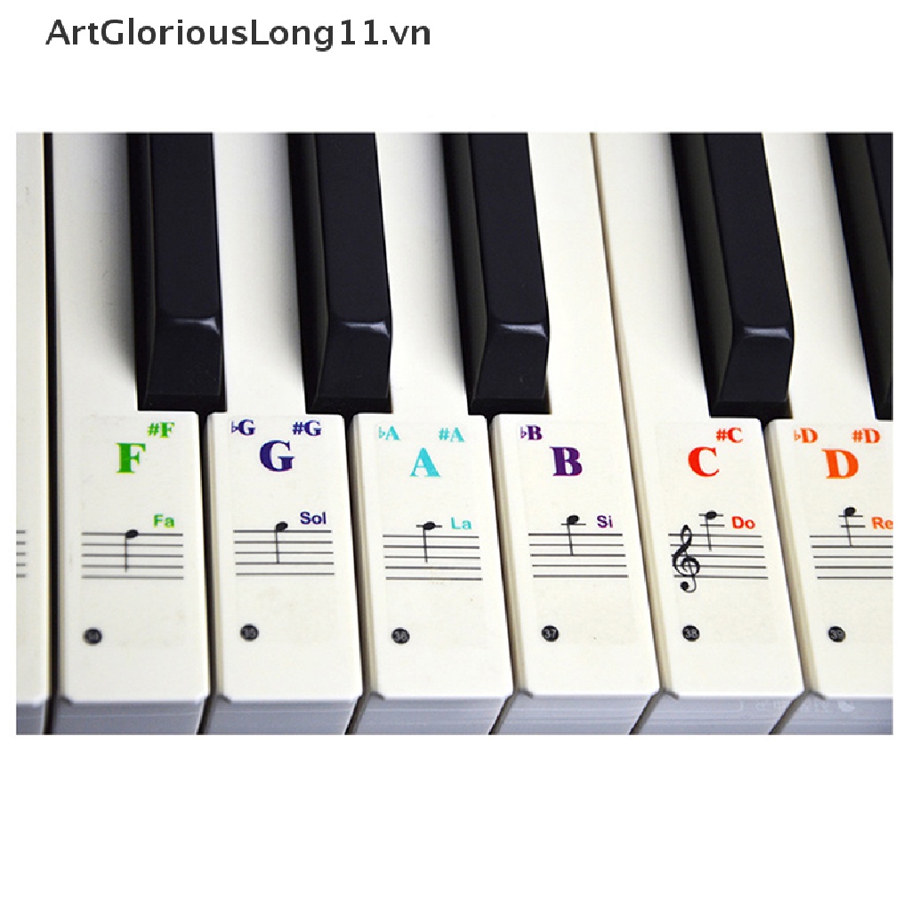 Set Sticker Dán Phím Đàn Piano Trong Suốt Nhiều Màu Sắc Cho Trẻ Em