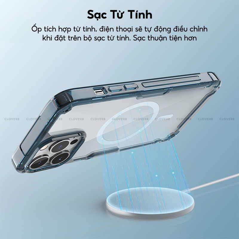 Ốp NILLKIN Nature TPU Pro, Viền TPU Mềm Chống Sốc, Lưng PC Cứng Trong Suốt Hỗ Trợ  Sạc Không Dây